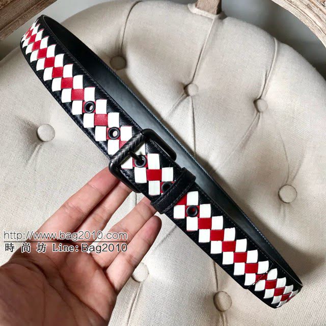 BV新品男士皮帶 寶緹嘉純手工羊皮拼色編織腰帶  jjp1524